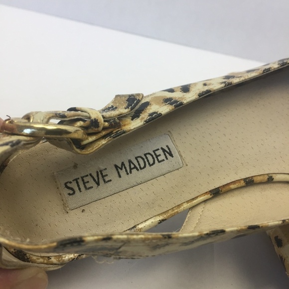 STEVE MADDEN Spirral Animal Print Peep-Toe Flat 6M - Picture 6 of 7